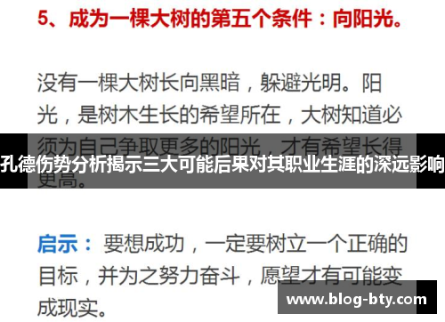 孔德伤势分析揭示三大可能后果对其职业生涯的深远影响